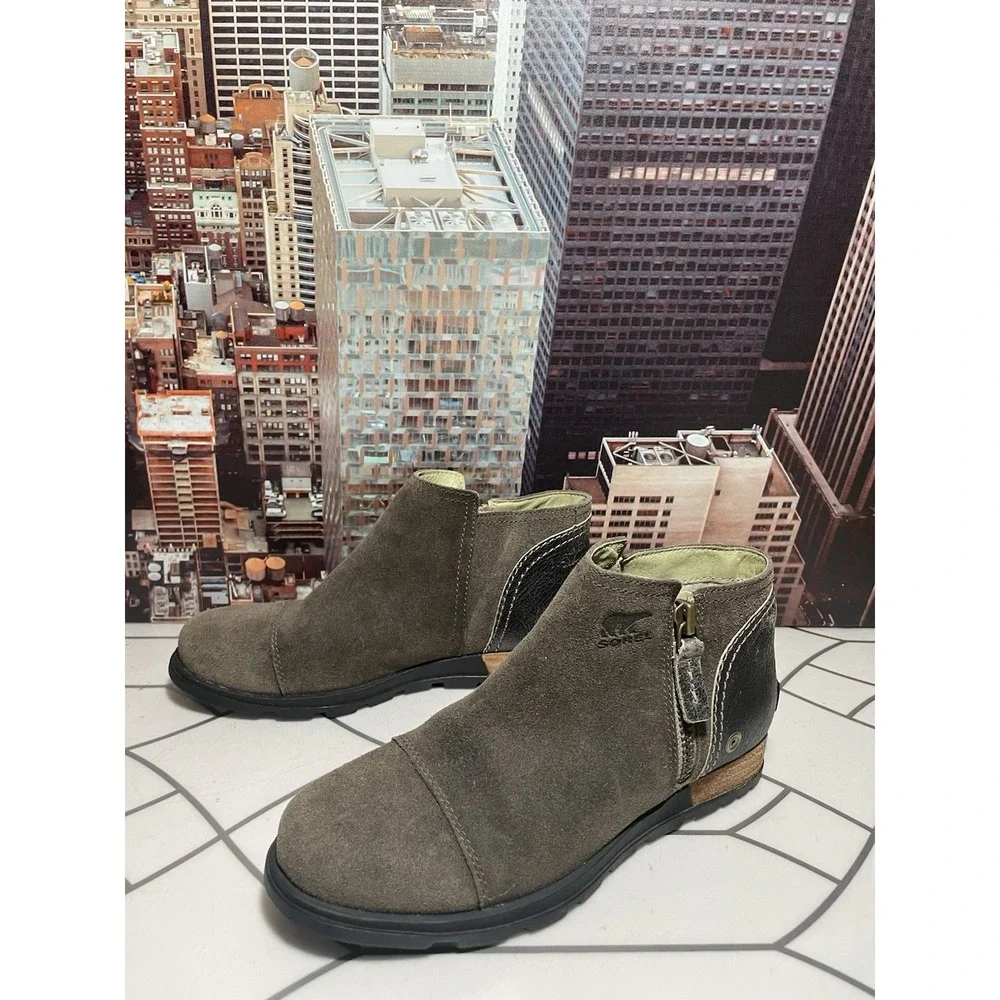 Sorel Womens Major Low Suede Side Zip Flat Ankle Boots Ankle Booties sz 6.5 - Picture 5 of 10